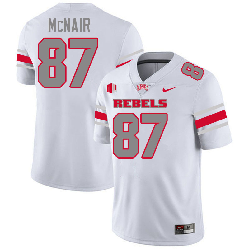 #87 Tavian McNair UNLV Rebels College Football Jersey Stitched-White